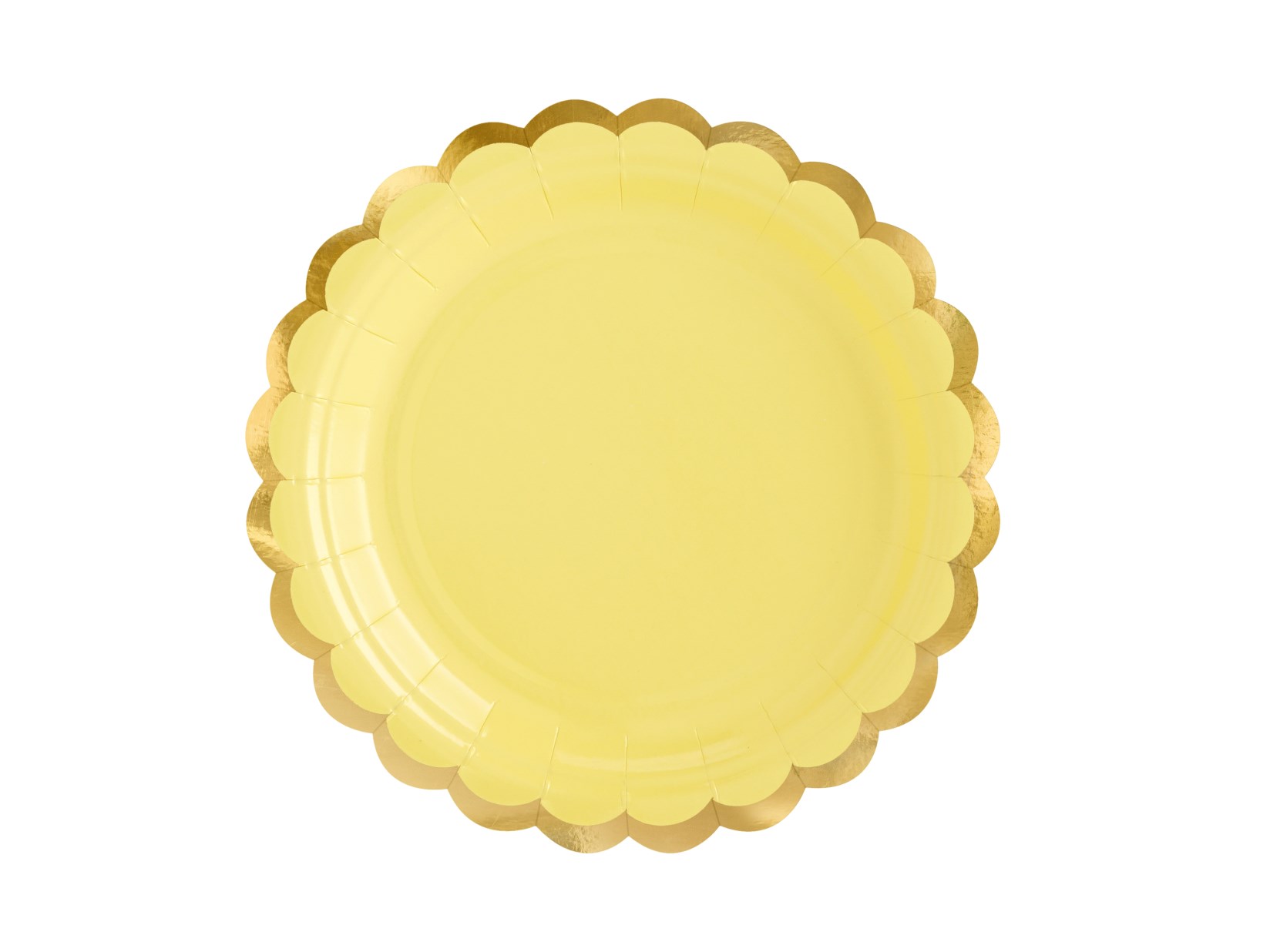 Χάρτινα Πιάτα Κίτρινα με Χρυσό 18εκ – 6 Τεμάχια