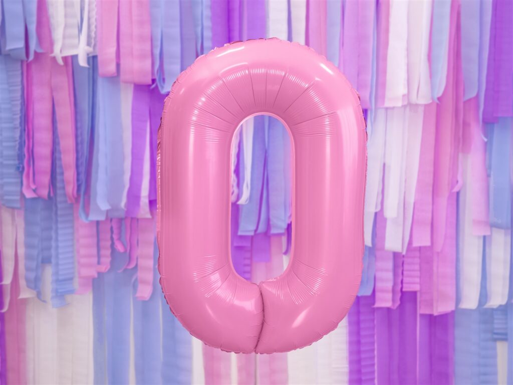 Μπαλόνι Foil Ροζ Αριθμός Μηδέν 86εκ