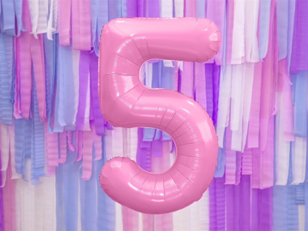 Μπαλόνι Foil Ροζ Αριθμός Πέντε 86εκ