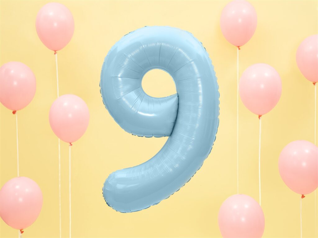 Μπαλόνι Foil Γαλάζιο Αριθμός Εννιά 86εκ