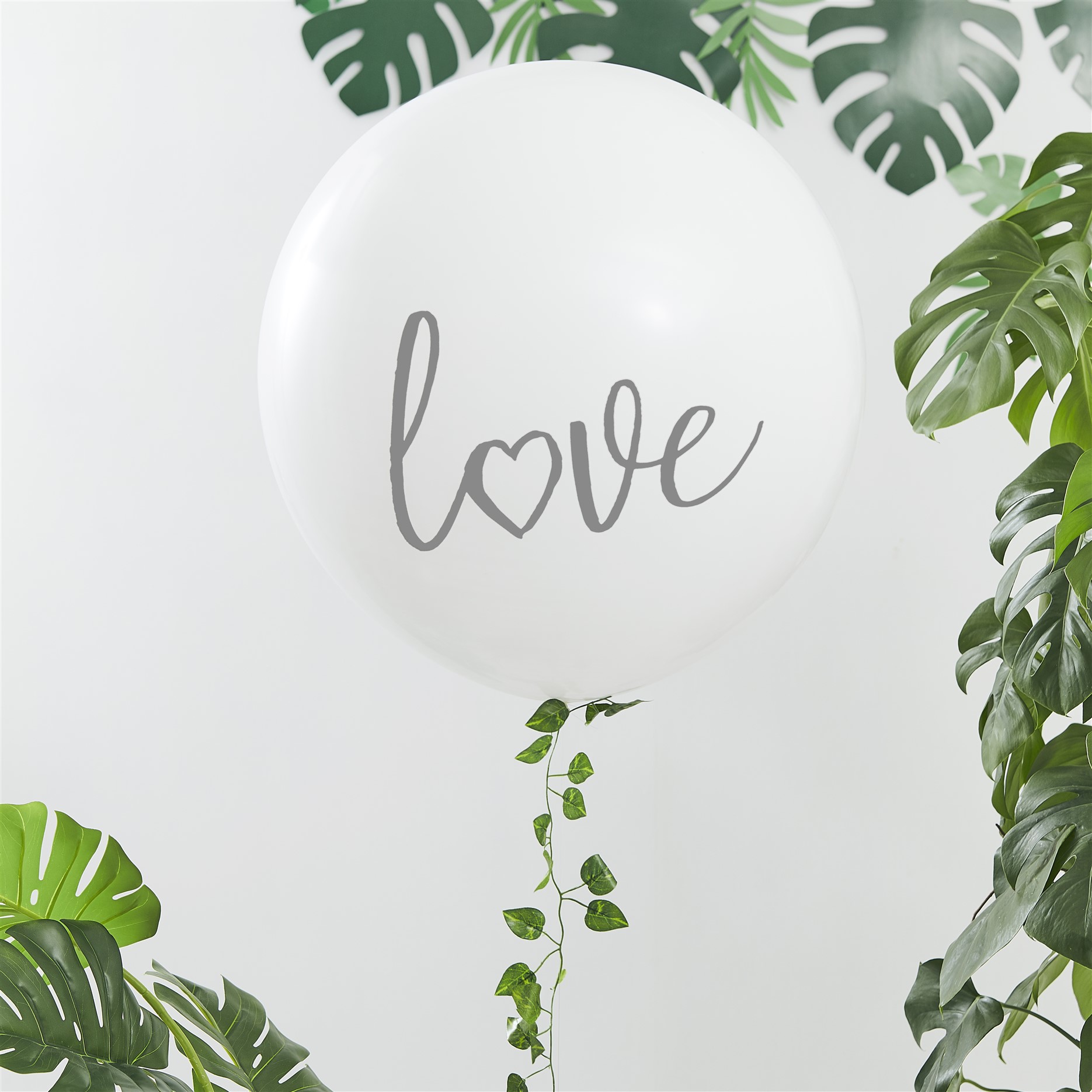 Μπαλόνι Latex Γίγας Love με Γίρλαντα από Φύλλα