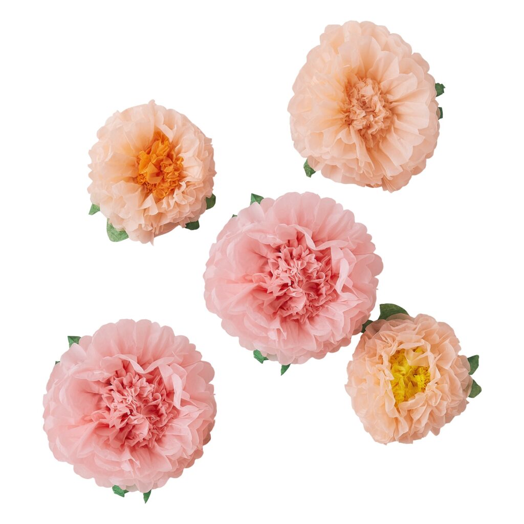 Σετ Χάρτινα Διακοσμητικά Λουλούδια – 5 Τεμάχια