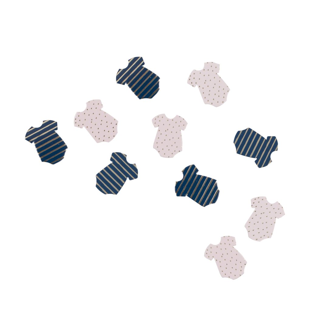 Κονφετί Φορμάκια Ροζ Πουά & Μπλε Ριγέ – 13 Γραμμάρια