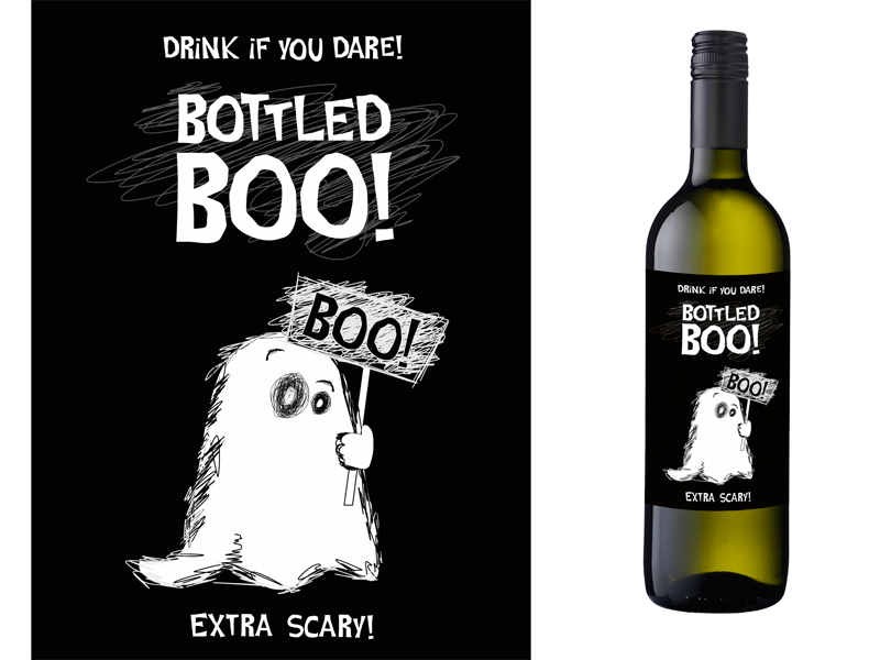 Αυτοκόλλητες Ετικέτες Για Μπουκάλια Halloween BOO – 10 Τεμάχια