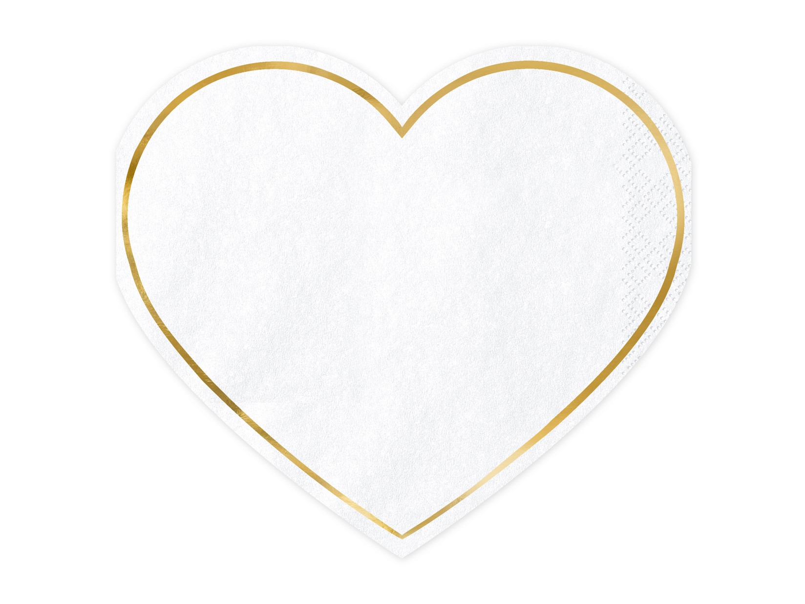 Χαρτοπετσέτες Λευκές με Χρυσό Περίγραμμα  Καρδιά  28.5×25εκ – 20 Τεμάχια