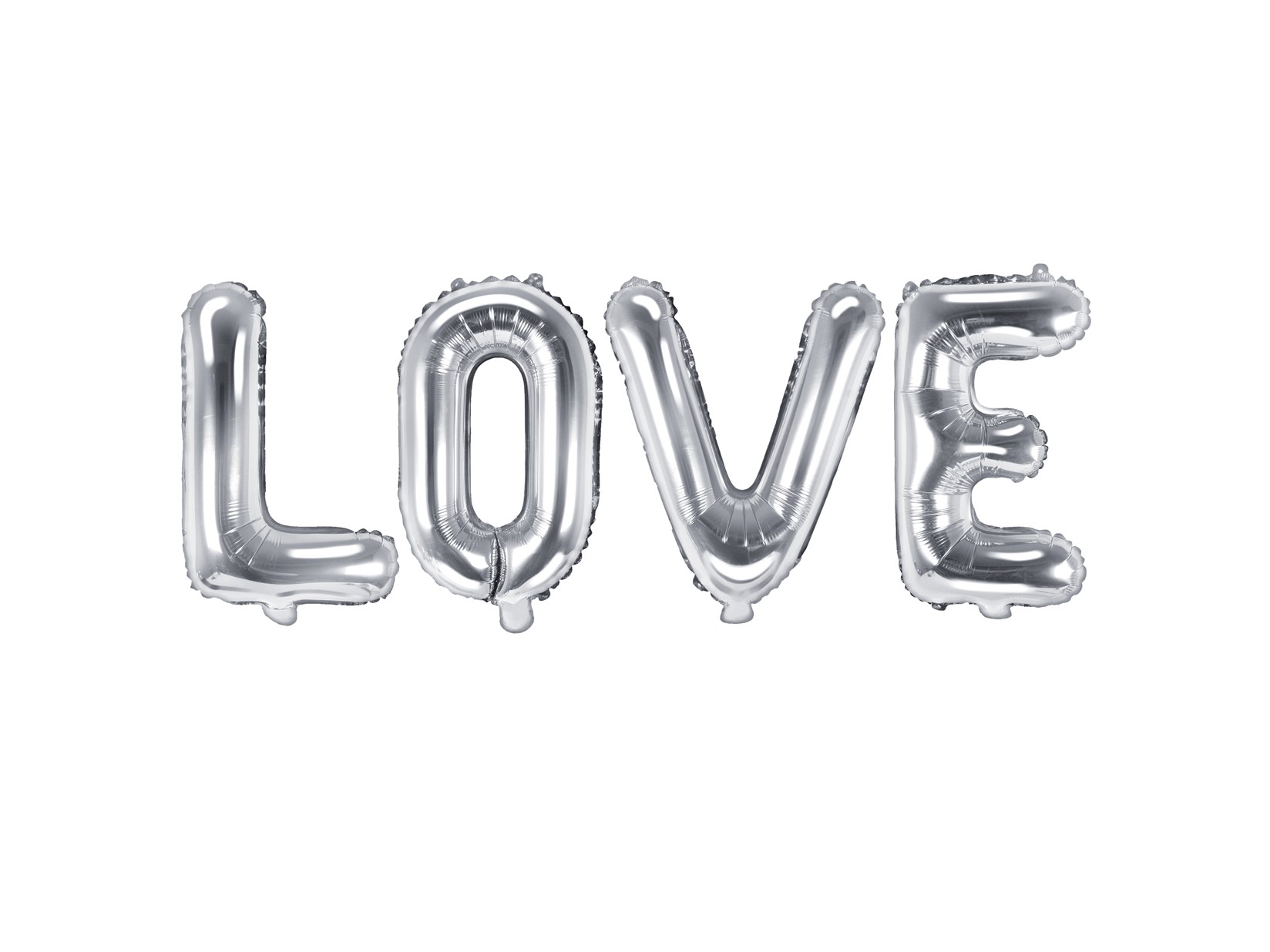 Σετ Μπαλόνια Γράμματα LOVE Ασημί 140×35εκ