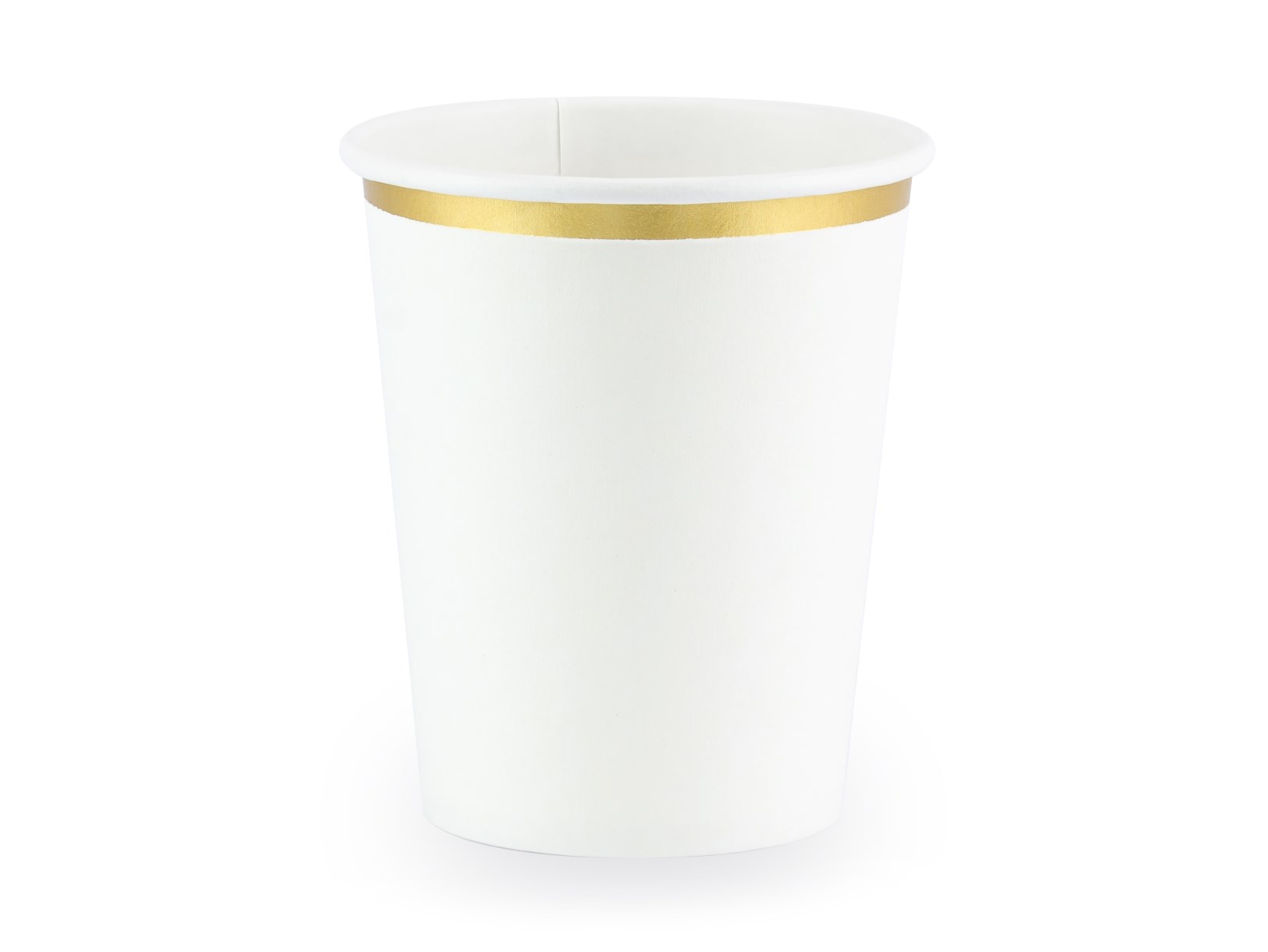 Χάρτινα Ποτήρια Λευκό με Χρυσό 260ml – 6 Τεμάχια