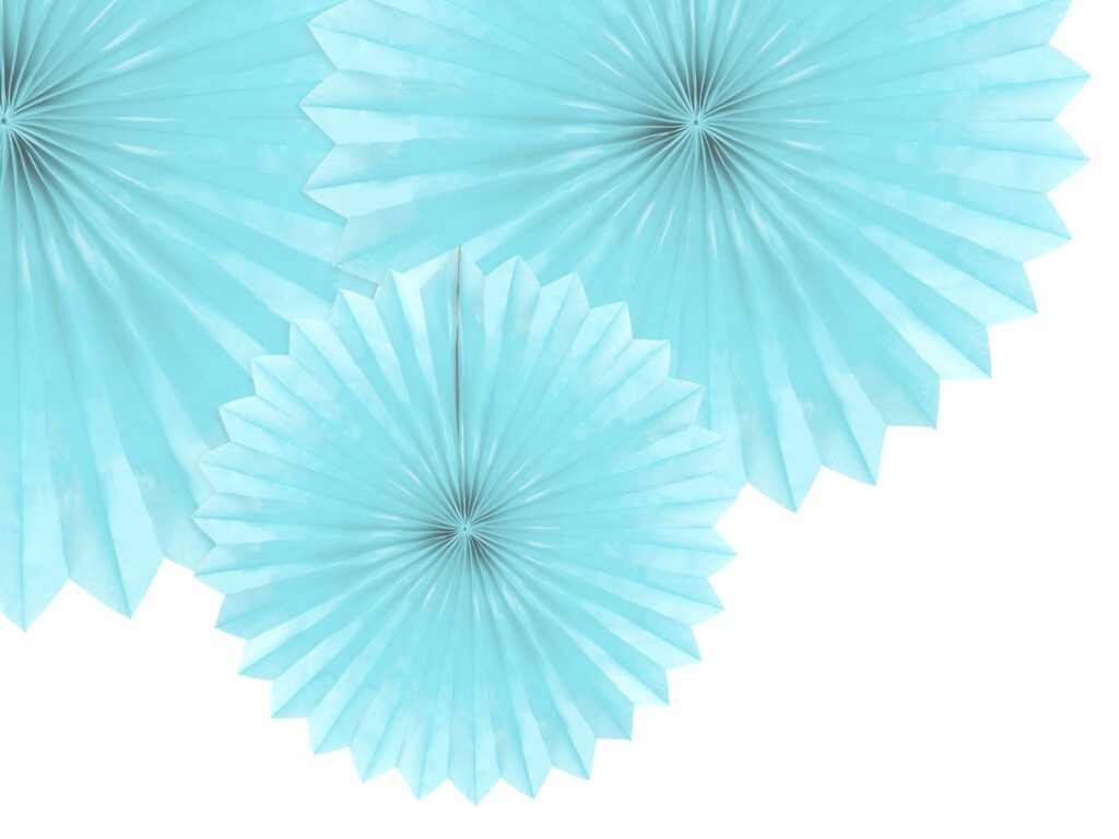 Χάρτινες Βεντάλιες Tissue Fan Γαλάζιες – 3 Τεμάχια