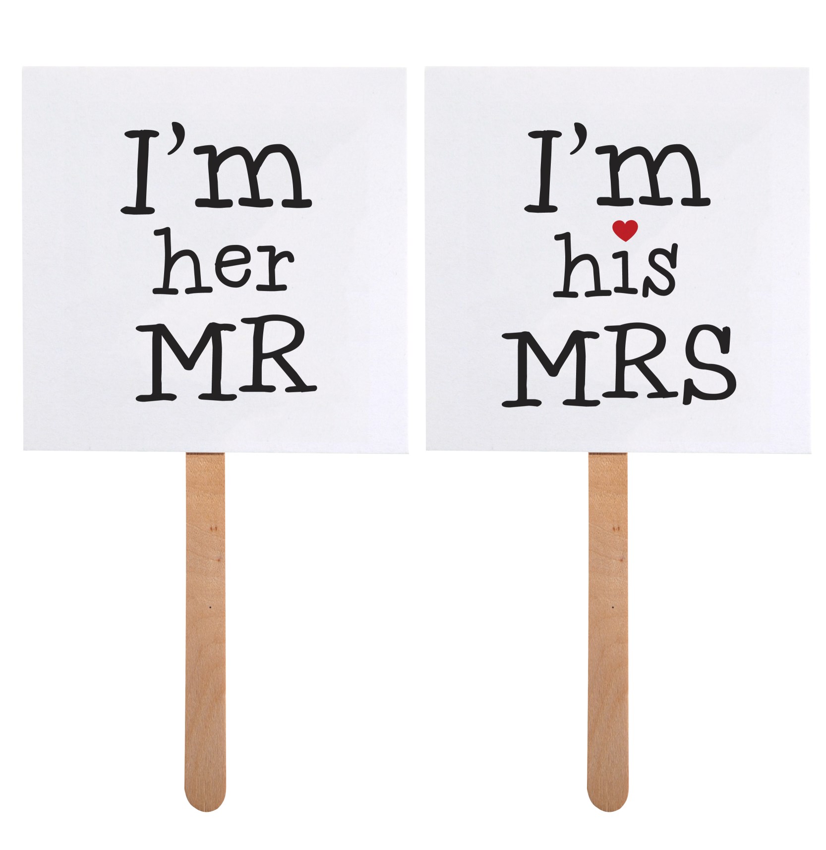 Photo Booth Props I’m his MRS / I’m her MR – 2 Τεμάχια
