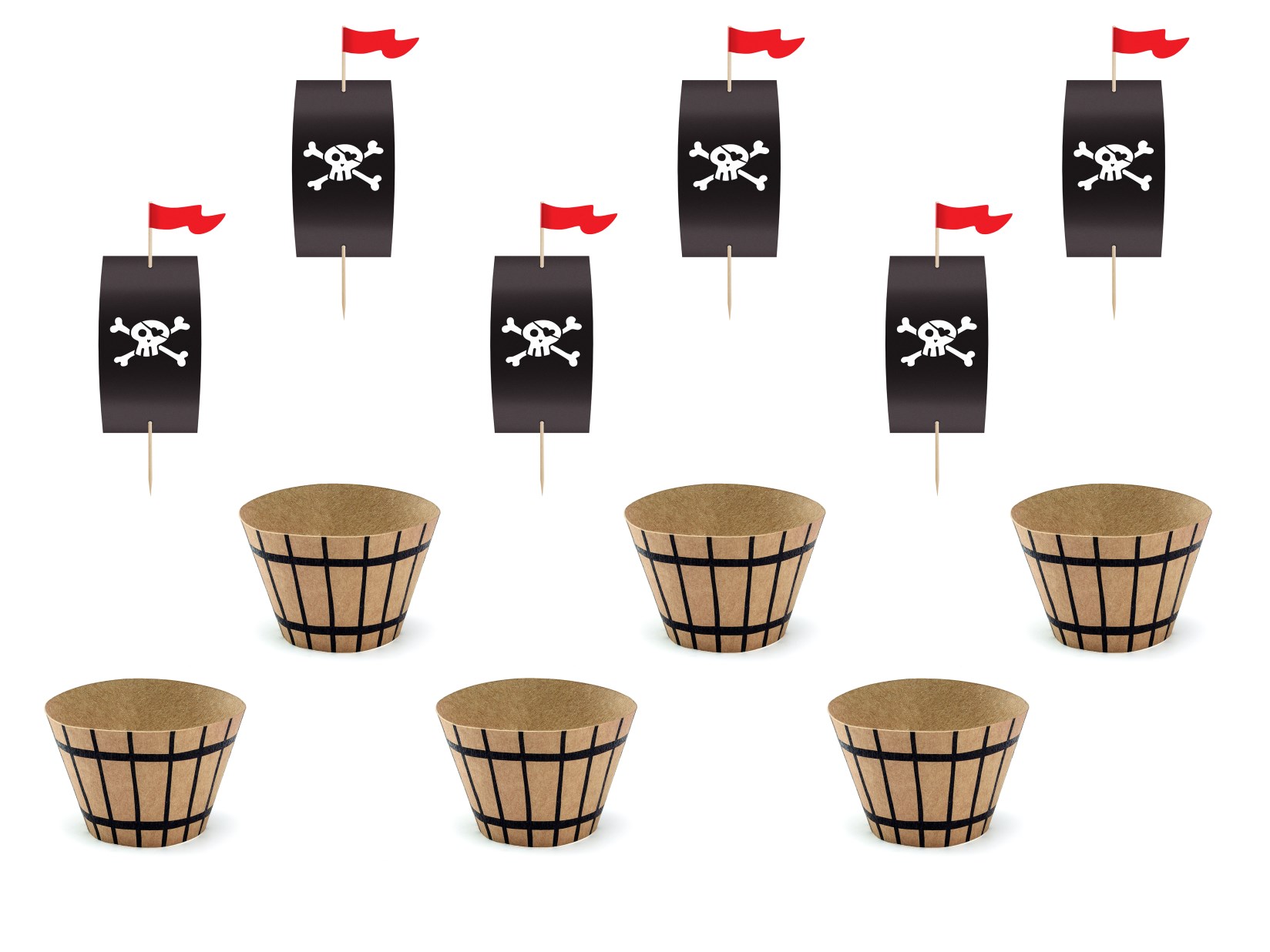 Σετ Διακόσμησης Cupcake Πειρατές – 12 Τεμάχια