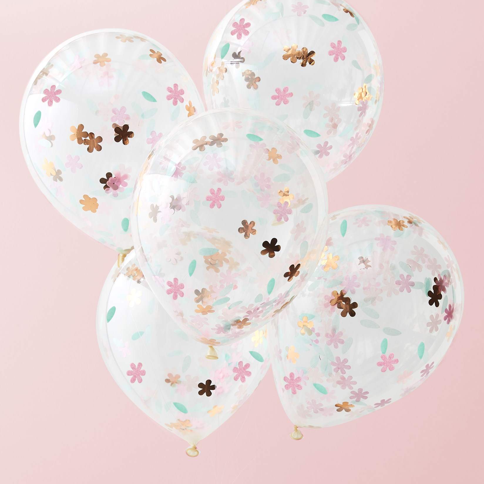 Μπαλόνια Latex με Κονφετί Λουλουδάκια – 5 Τεμάχια