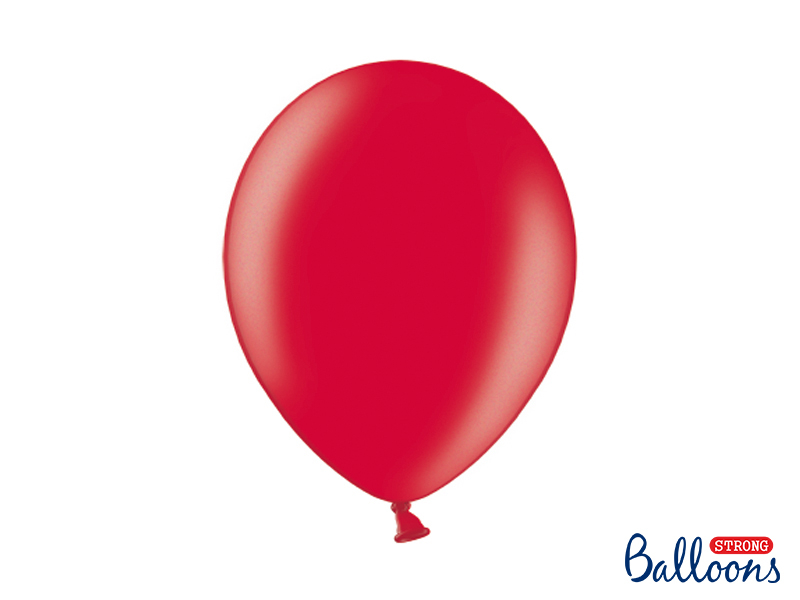 Μπαλόνια Latex Μεταλλικό Κόκκινο 30εκ – 10 Τεμάχια