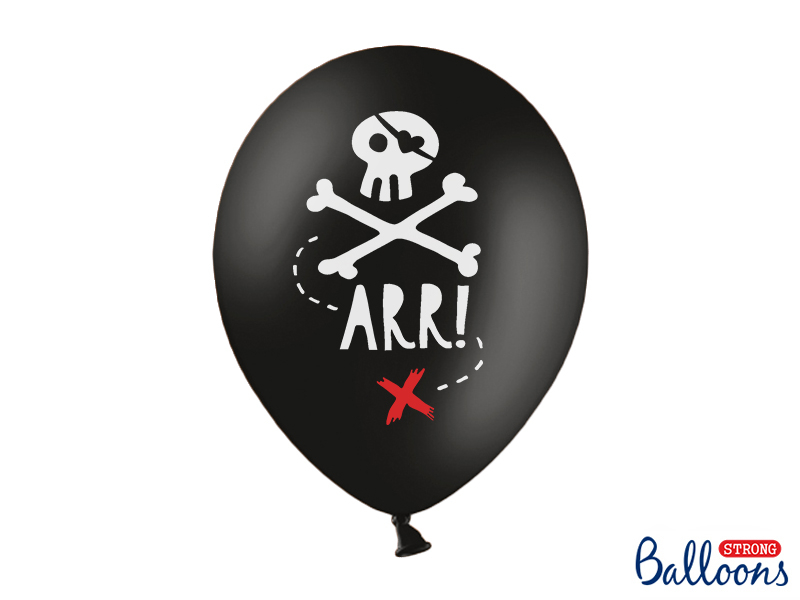 Μπαλόνια Latex Πειρατές Μαύρα 30εκ – 6 Τεμάχια
