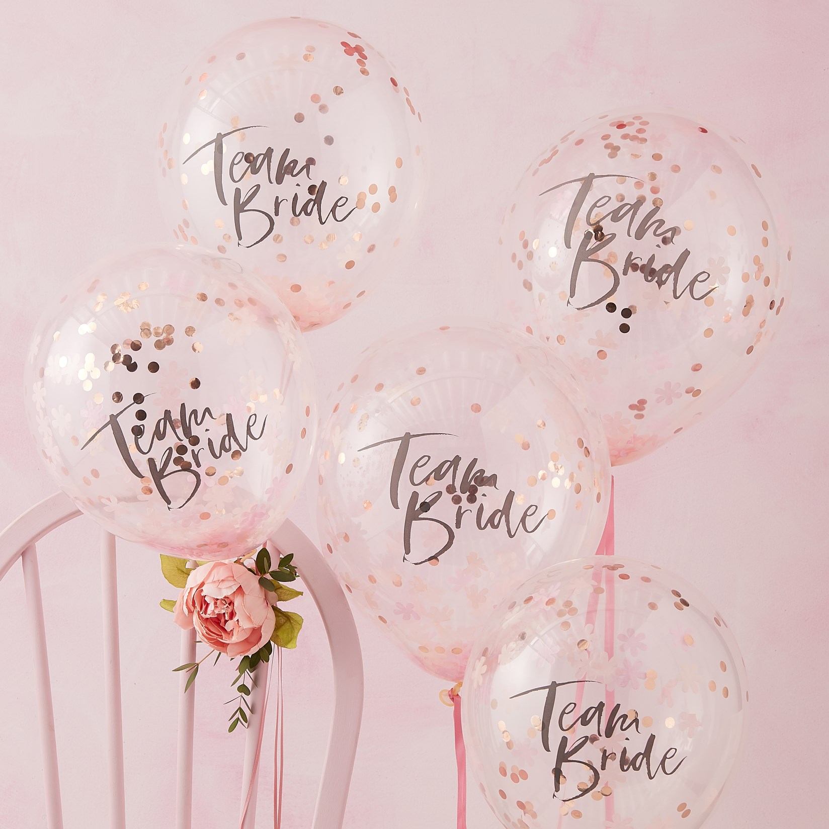 Μπαλόνια Latex Team Bride με Κονφετί – 5 Τεμάχια