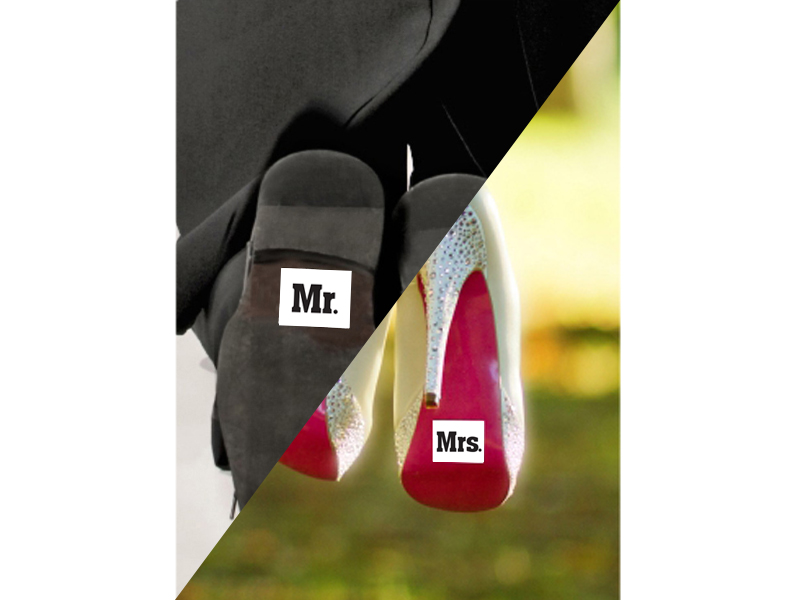 Αυτοκόλλητα Παπουτσιών Mr Mrs – 2 Τεμάχια