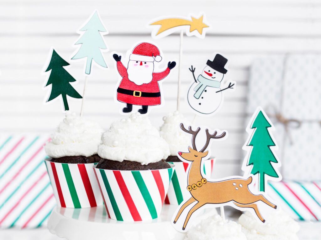 Χάρτινα Διακοσμητικά Στικ Merry Xmas – 7 Τεμάχια