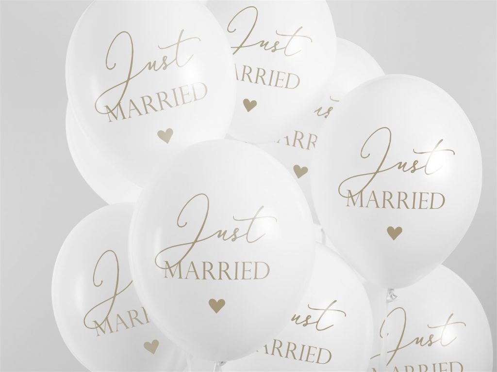 Μπαλόνια Latex Just Married – 6 Τεμάχια