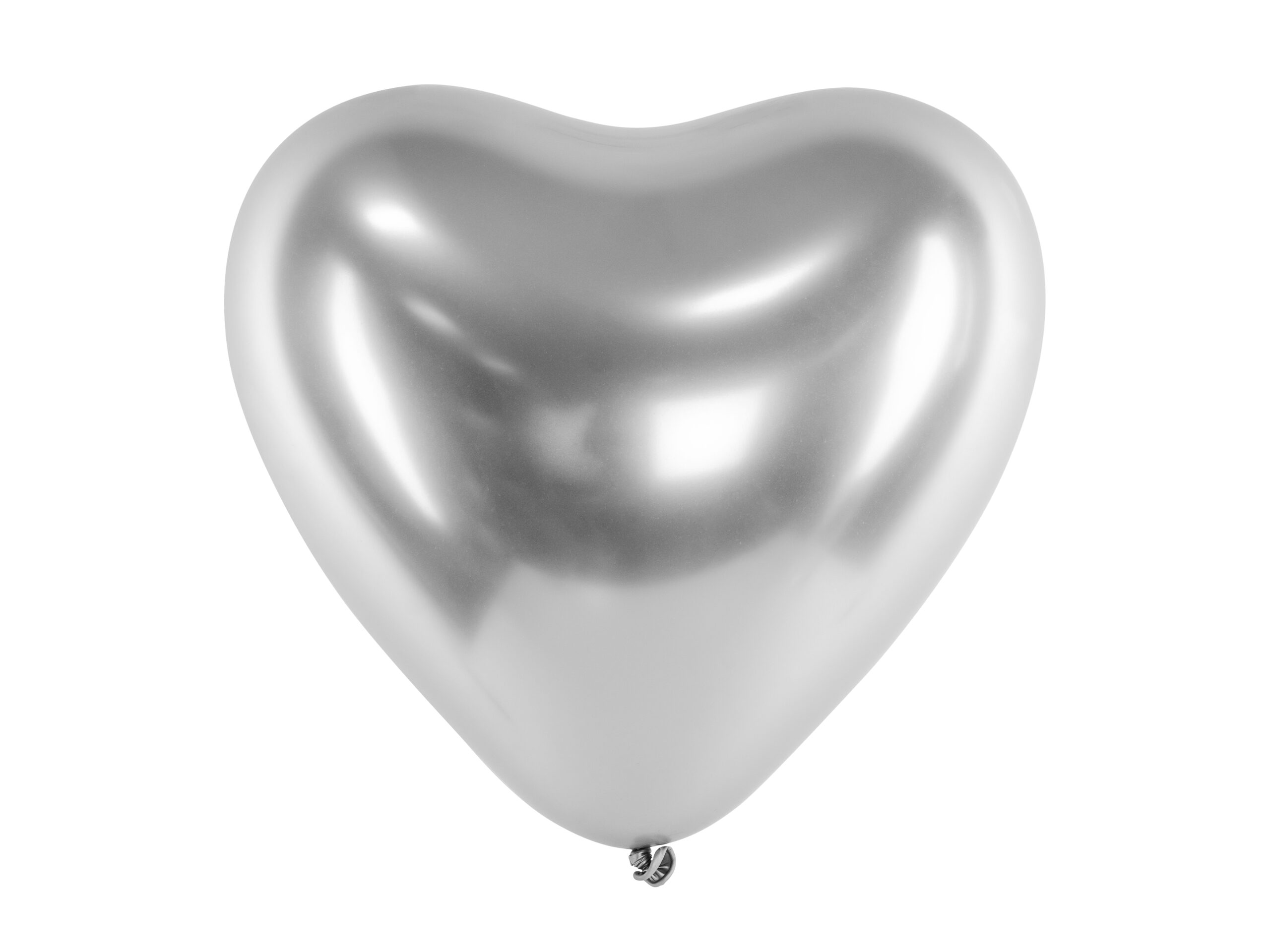 Μπαλόνια Latex Glossy Ασημί Καρδιές 30εκ – 50 Τεμάχια