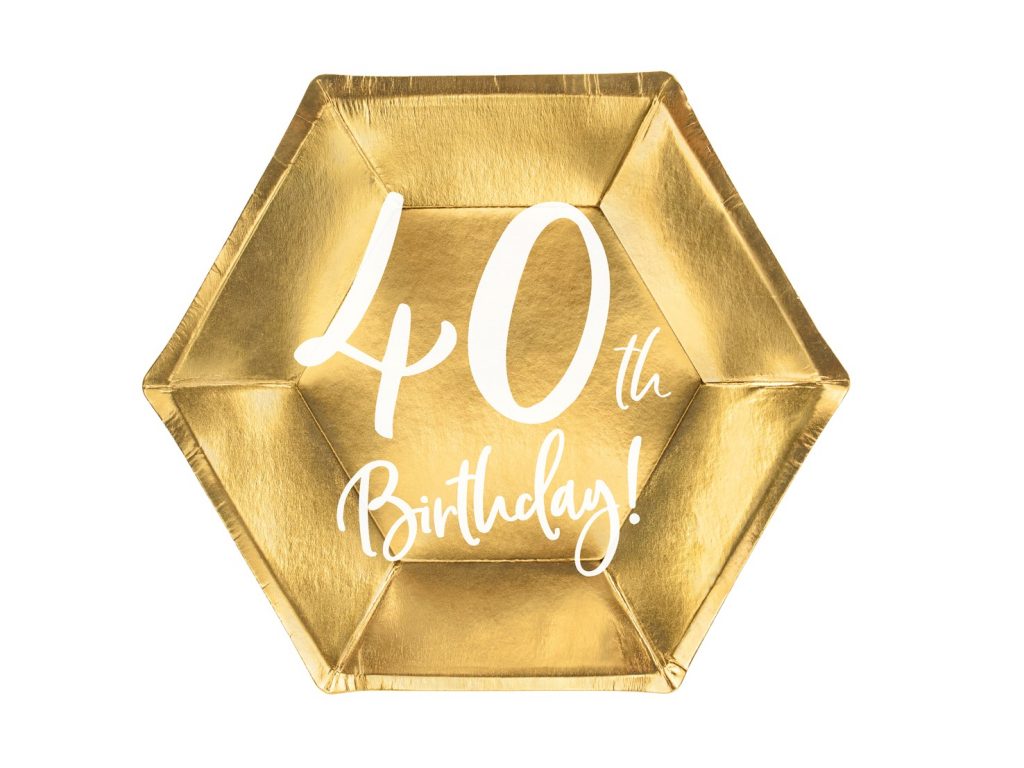Χάρτινα Πιάτα 40th Birthday 20εκ – 6 Τεμάχια