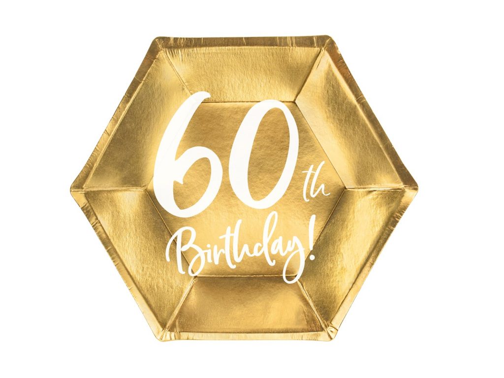 Χάρτινα Πιάτα 60th Birthday 20εκ – 6 Τεμάχια