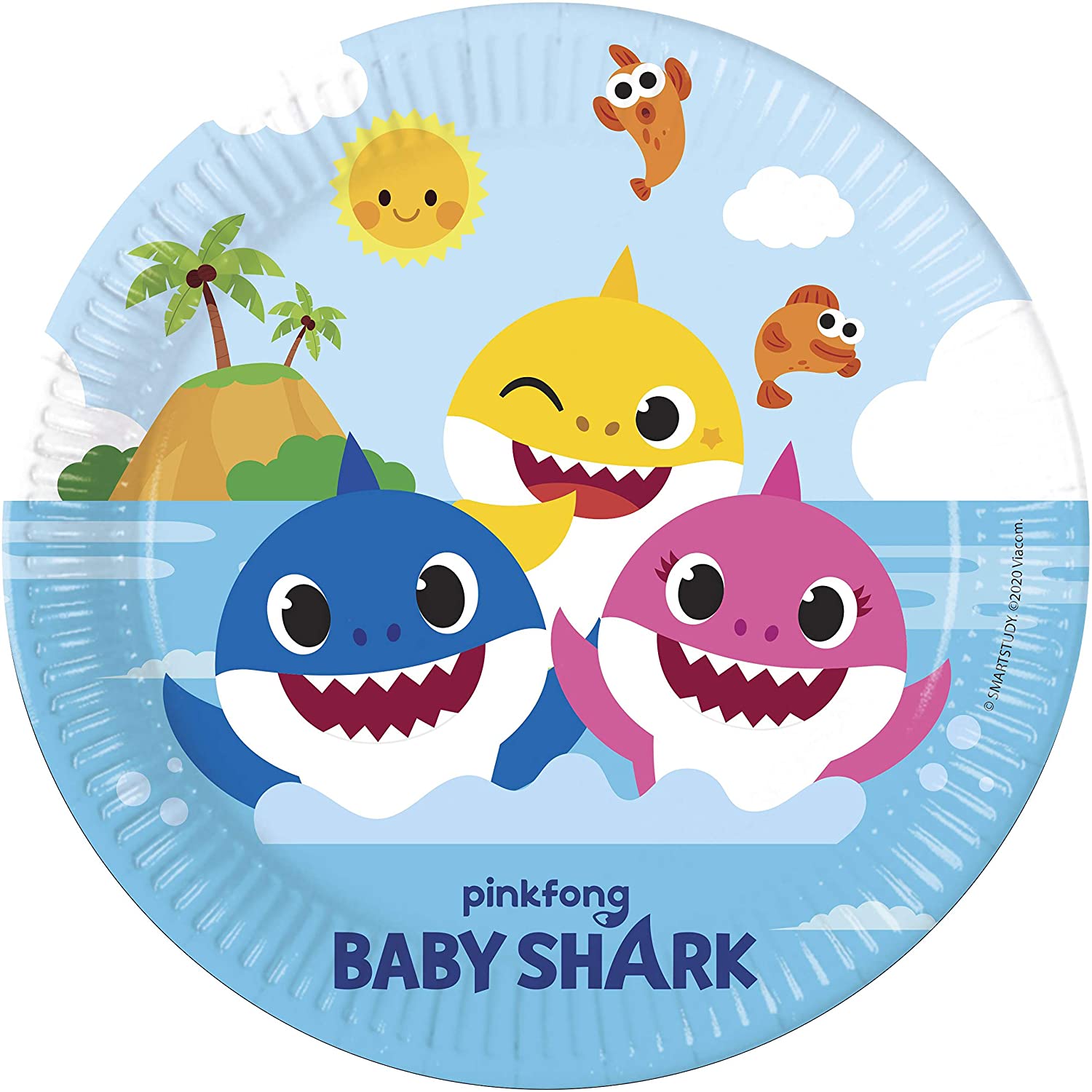 Χάρτινα Πιάτα Baby Shark 23εκ – 8 Τεμάχια