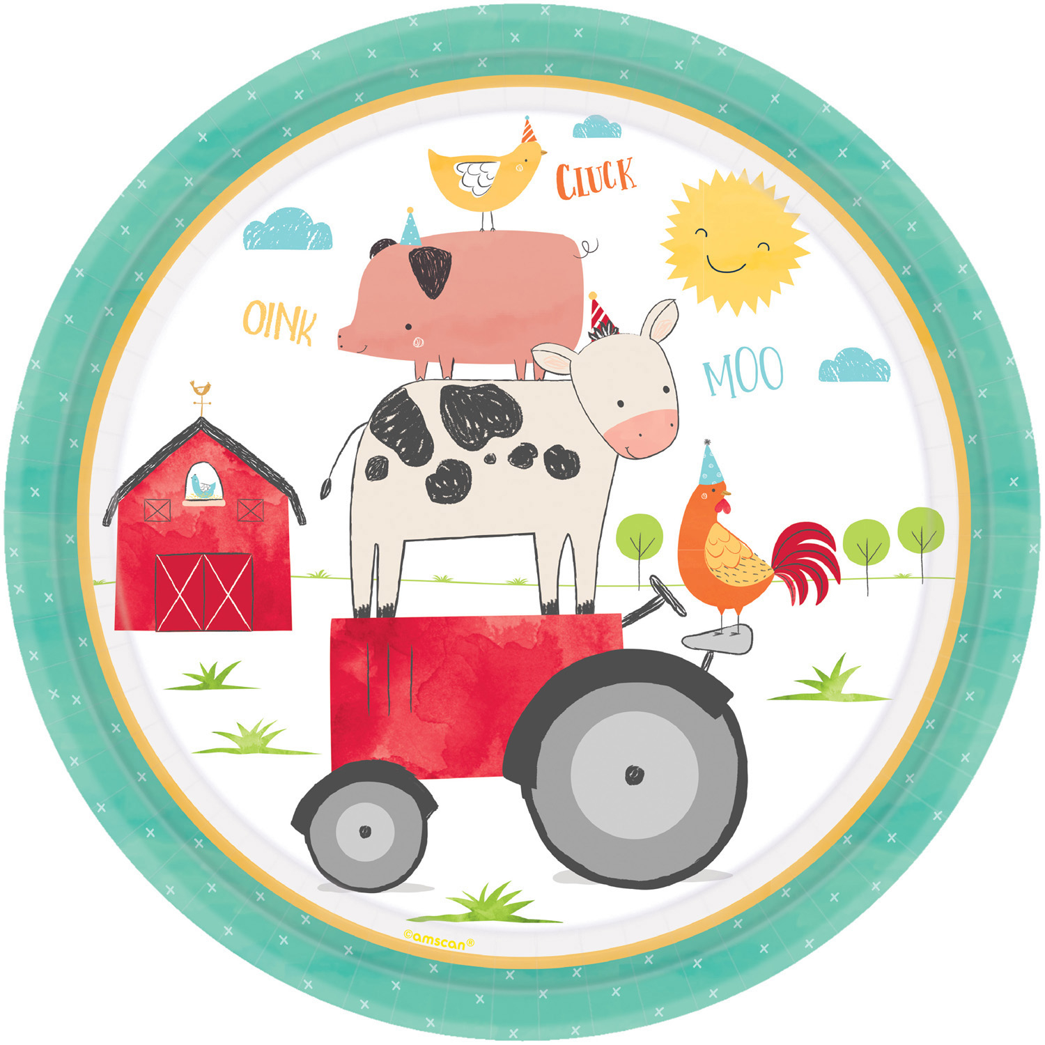 Χάρτινα Πιάτα Ζωάκια Φάρμας Barnyard Birthday – 8 Τεμάχια