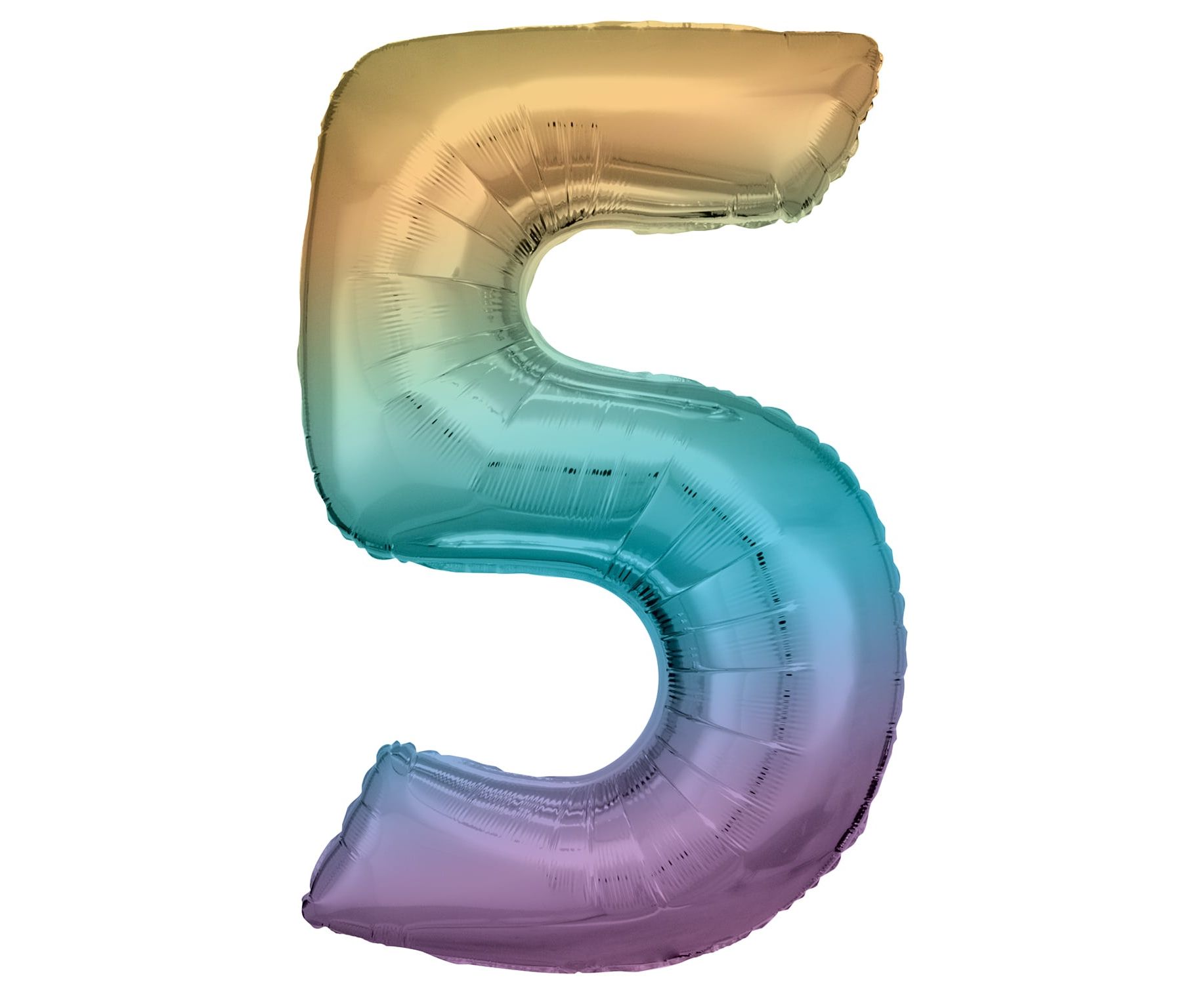 Μπαλόνι Foil Pastel Rainbow Αριθμός Πέντε 86εκ