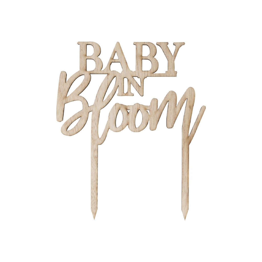 Ξύλινο Διακοσμητικό Τούρτας Baby In Bloom