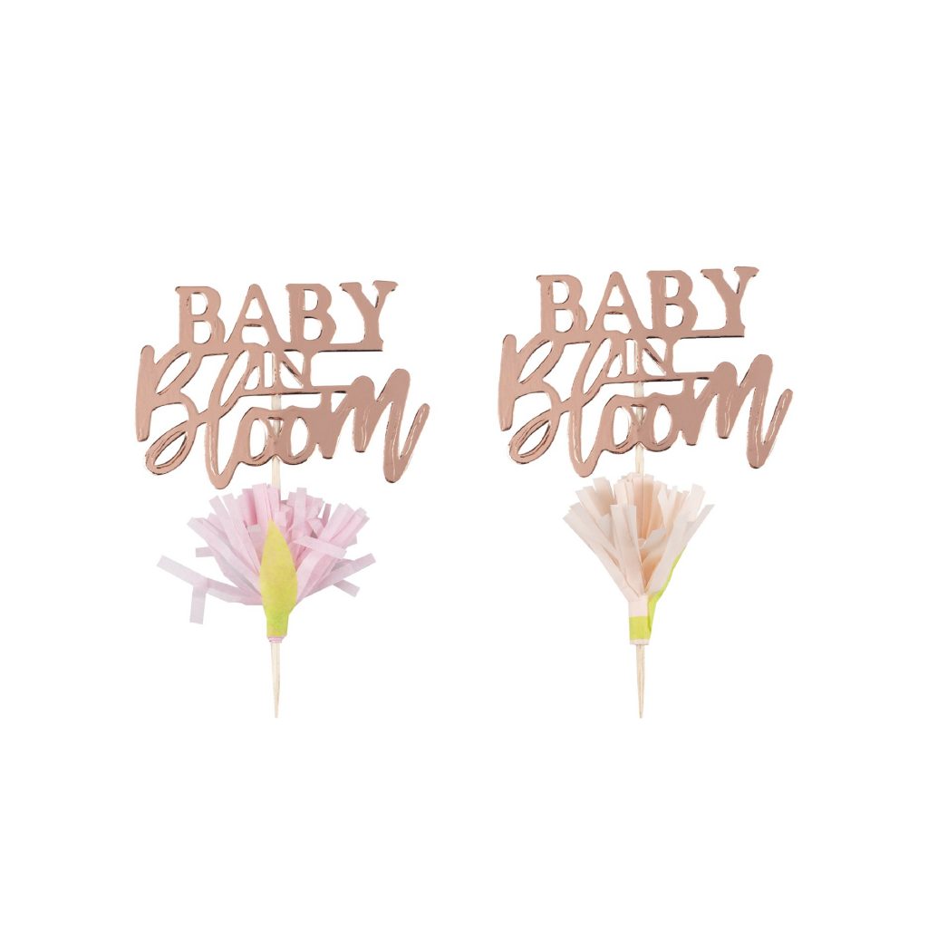 Χάρτινα Διακοσμητικά Στικ Baby In Bloom Με Λουλουδάκια– 12 Τεμάχια