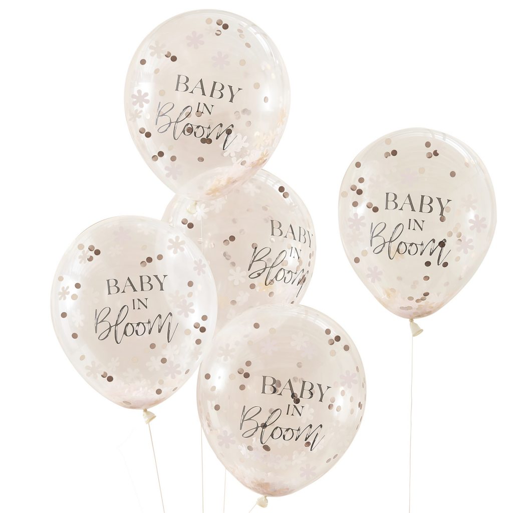 Μπαλόνια Latex Baby In Bloom με Κονφετί  – 5 Τεμάχια