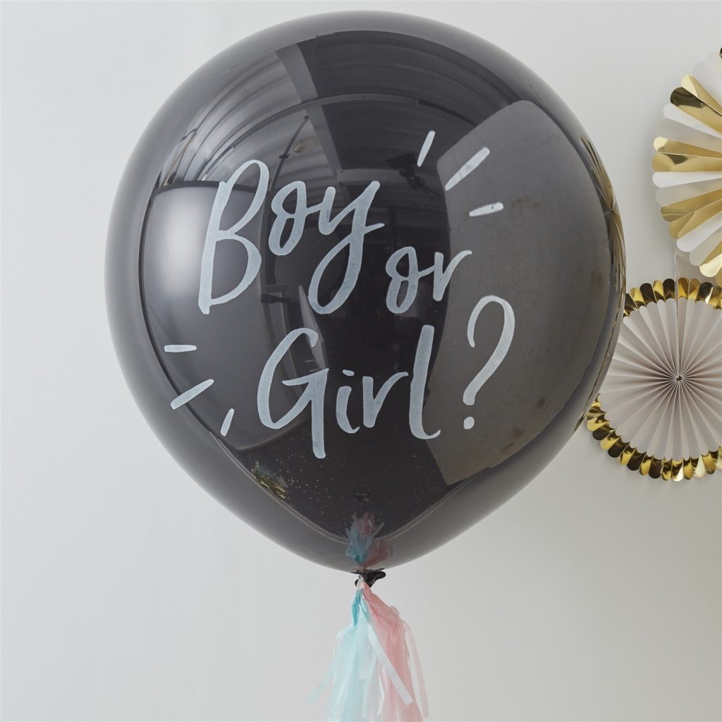 Μπαλόνι Latex Μαύρο Boy Or Girl? – 91εκ