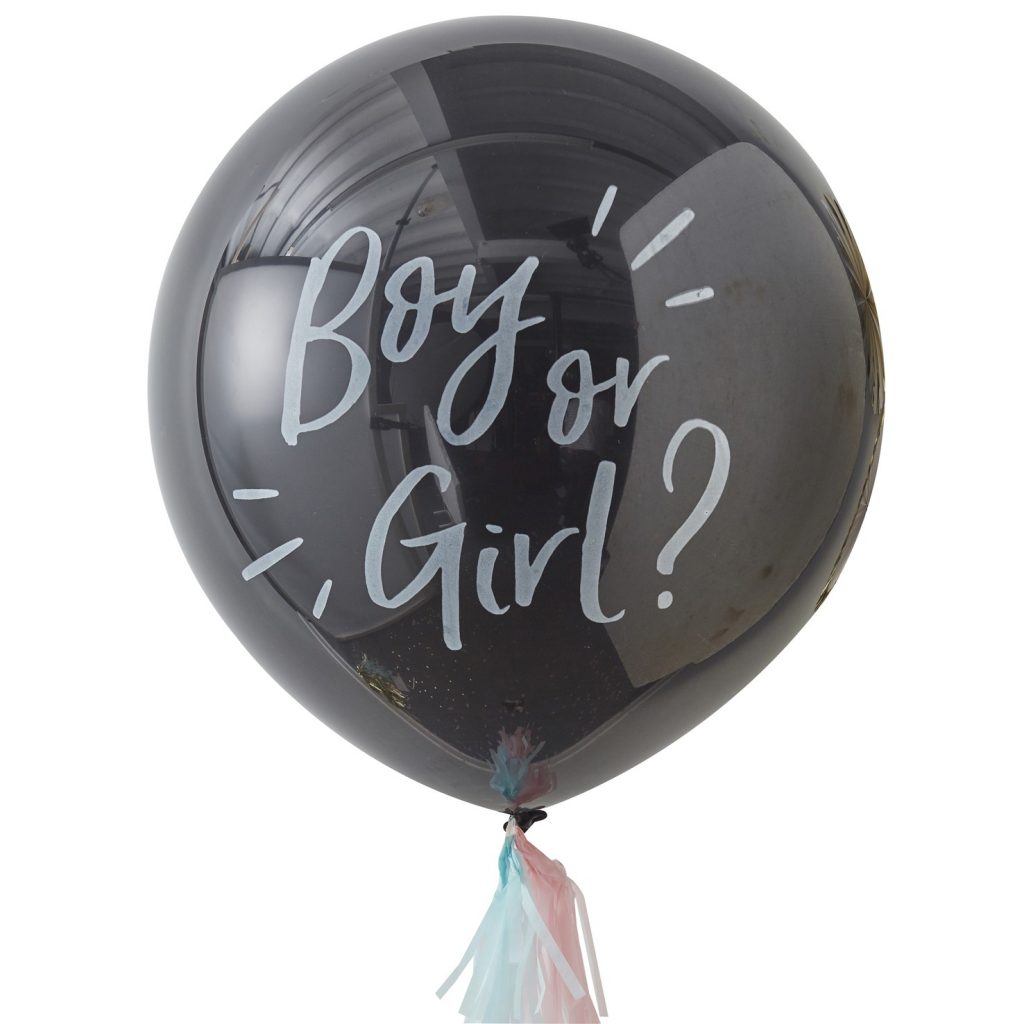Μπαλόνι Latex Μαύρο Boy Or Girl? – 91εκ