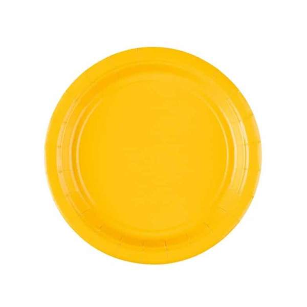 Χάρτινα Πιάτα Κίτρινα 18εκ – 8 Τεμάχια