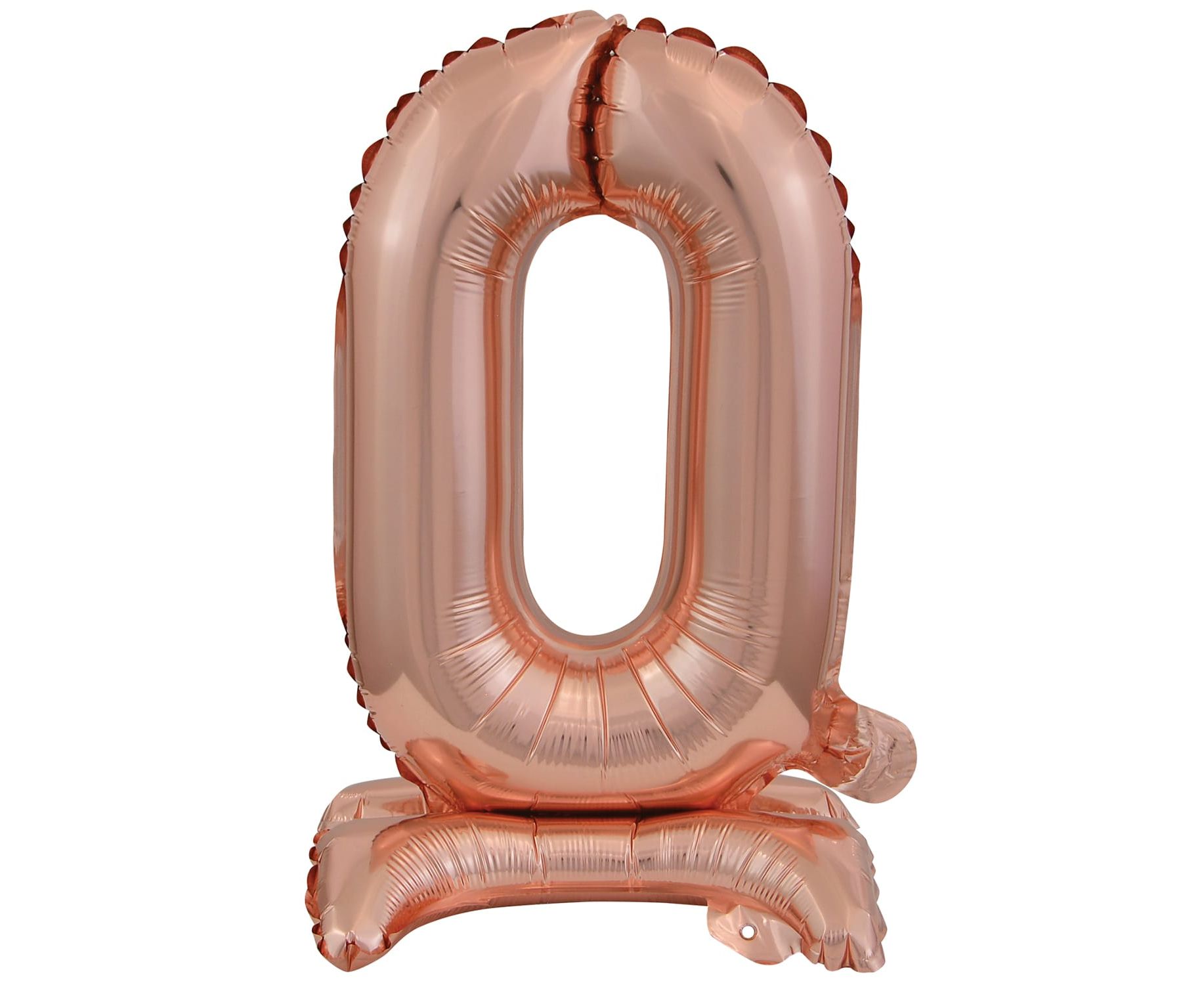 Μπαλόνι Foil Μίνι με Βάση Αριθμός Μηδέν Ροζ Χρυσό 38 εκ