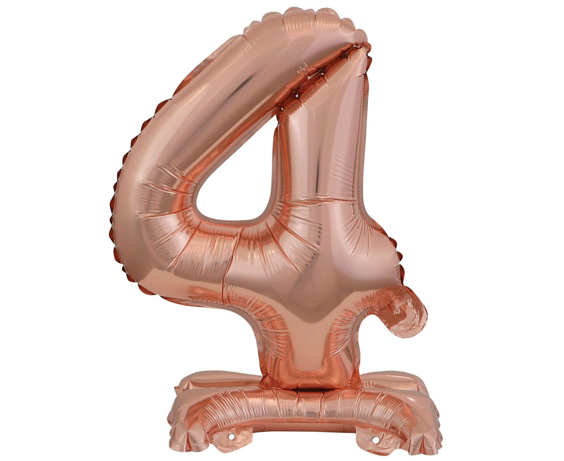 Μπαλόνι Foil Μίνι με Βάση Αριθμός Τέσσερα Ροζ Χρυσό 38 εκ