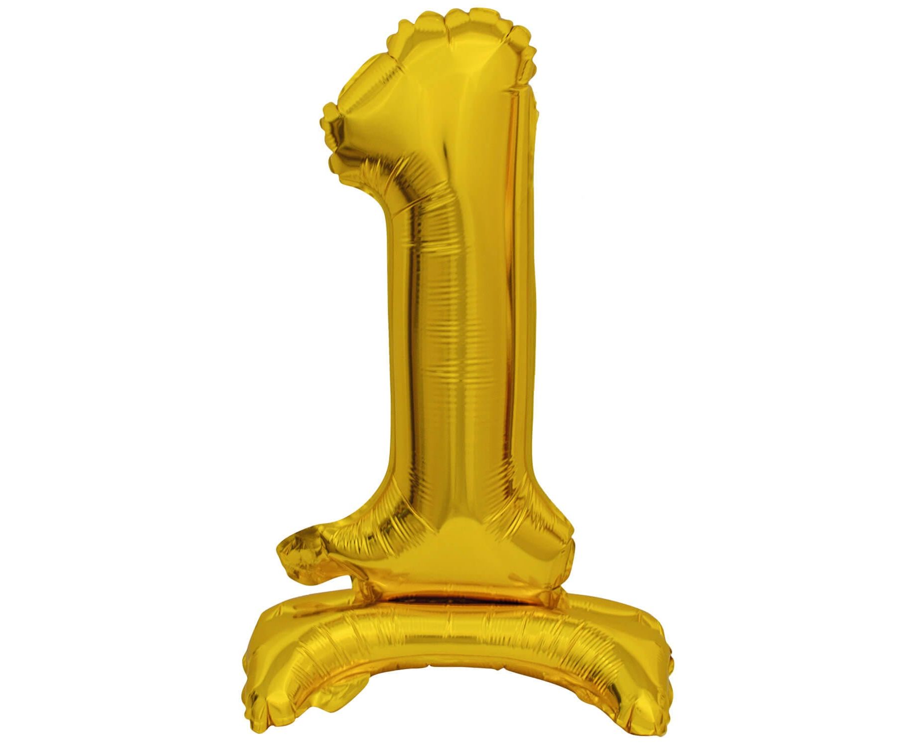 Μπαλόνι Foil Μίνι με Βάση Αριθμός Ένα Χρυσό 38εκ