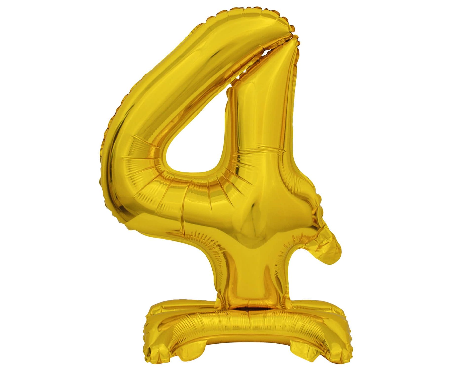 Μπαλόνι Foil Μίνι με Βάση Αριθμός Τέσσερα Χρυσό 38εκ