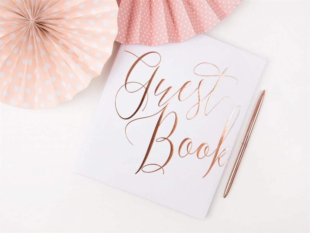 Ευχολόγιο – Βιβλίο Ευχών Γάμου Guest Book Ροζ Χρυσό