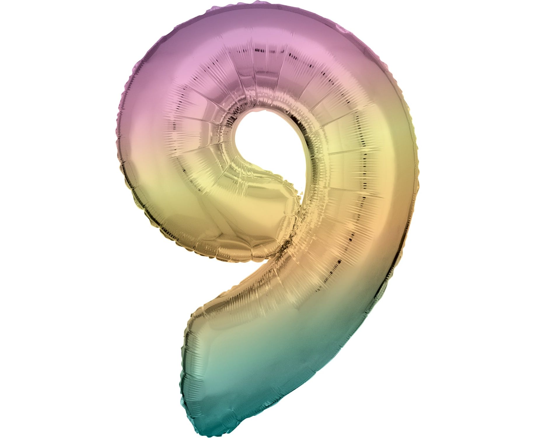 Μπαλόνι Foil Pastel Rainbow Αριθμός Εννέα 86εκ