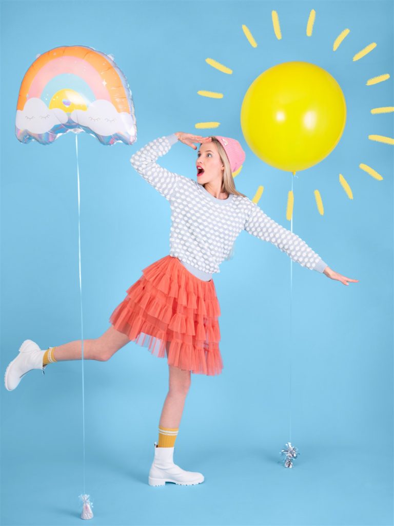 Μπαλόνι Foil Ουράνιο Τόξο & Συννεφάκια 55×40εκ