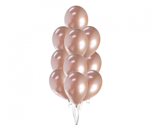Μπαλόνια Latex Μεταλλικό Σομόν 30εκ – 10 Τεμάχια