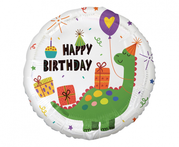 Μπαλόνι Foil Happy Birthday Dinosaur – 45εκ