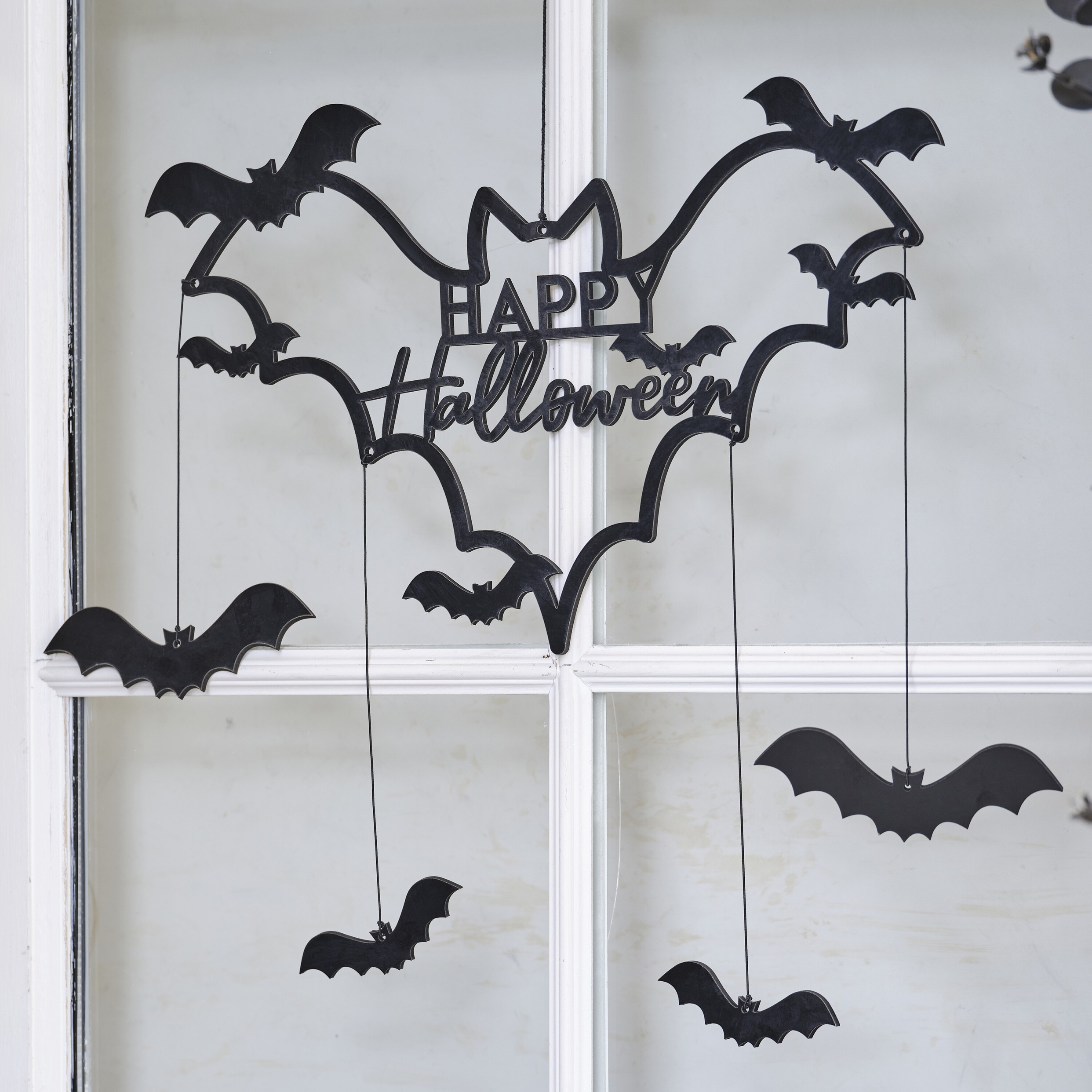 Ξύλινη Διακοσμητική Νυχτερίδα Happy Halloween”