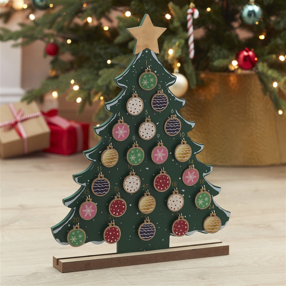 Ξύλινο Χριστουγεννιάτικο Δέντρο Αντίστροφης Μέτρησης