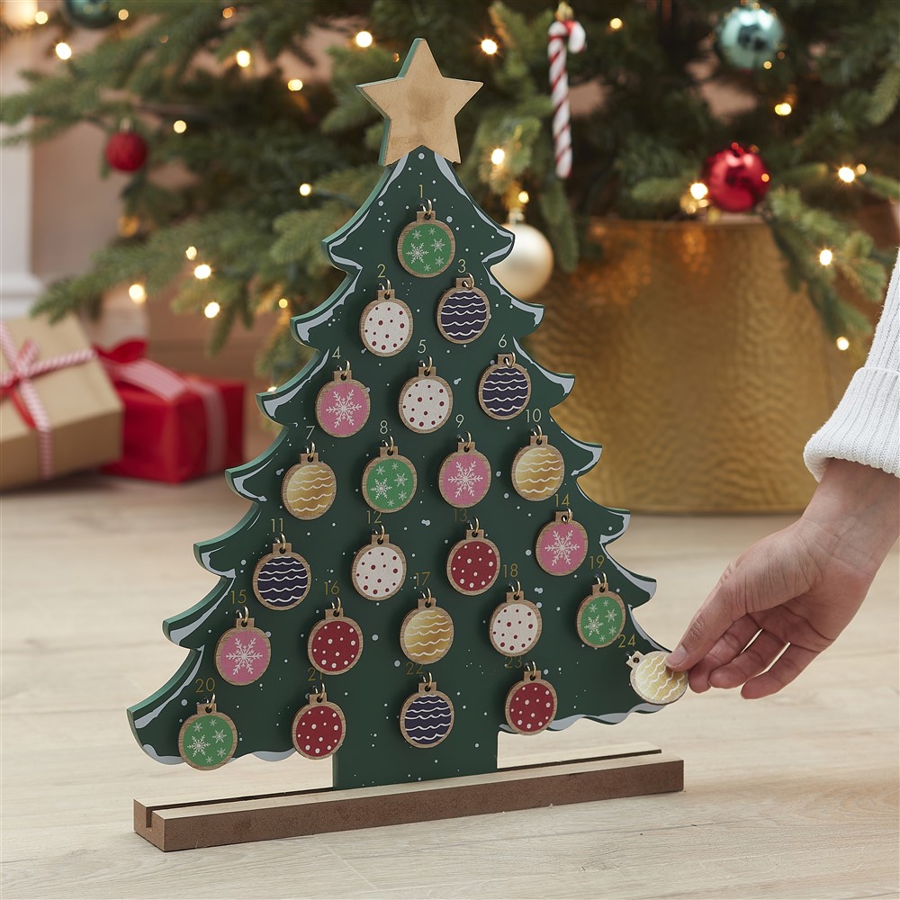 Ξύλινο Χριστουγεννιάτικο Δέντρο Αντίστροφης Μέτρησης
