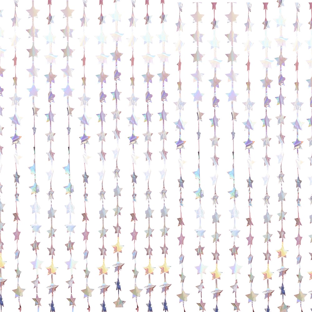 Διακοσμητική Foil Κουρτίνα Ιριδίζοντα Αστέρια 120×200εκ.