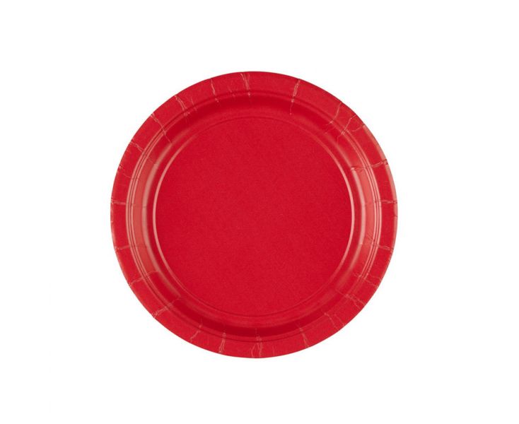 Χάρτινα Πιάτα Κόκκινα 23εκ – 14 Τεμάχια