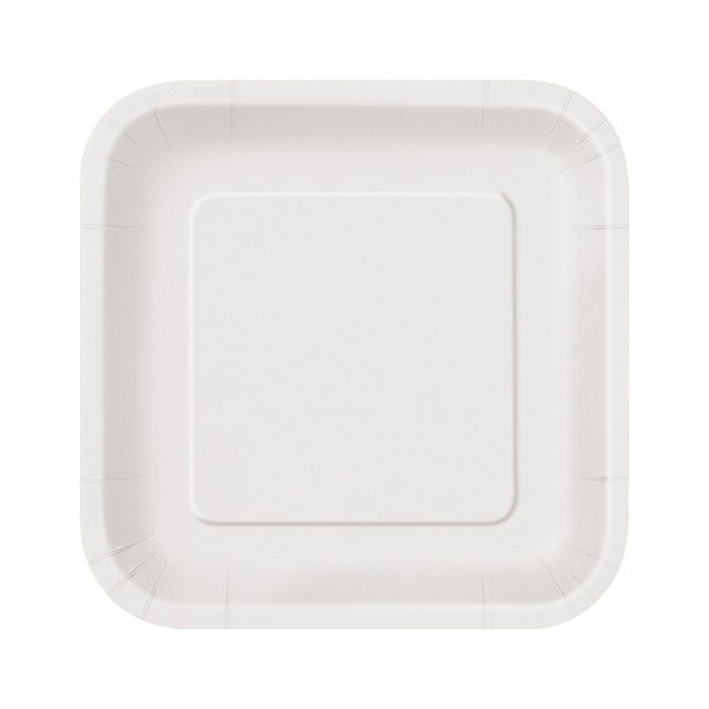 Χάρτινα Πιάτα Λευκά Τετράγωνα 17,4εκ – 16 Τεμάχια