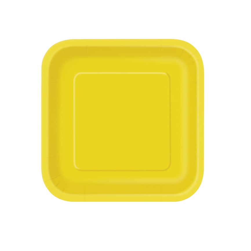 Χάρτινα Πιάτα Κίτρινα Τετράγωνα 17,4εκ – 16 Τεμάχια