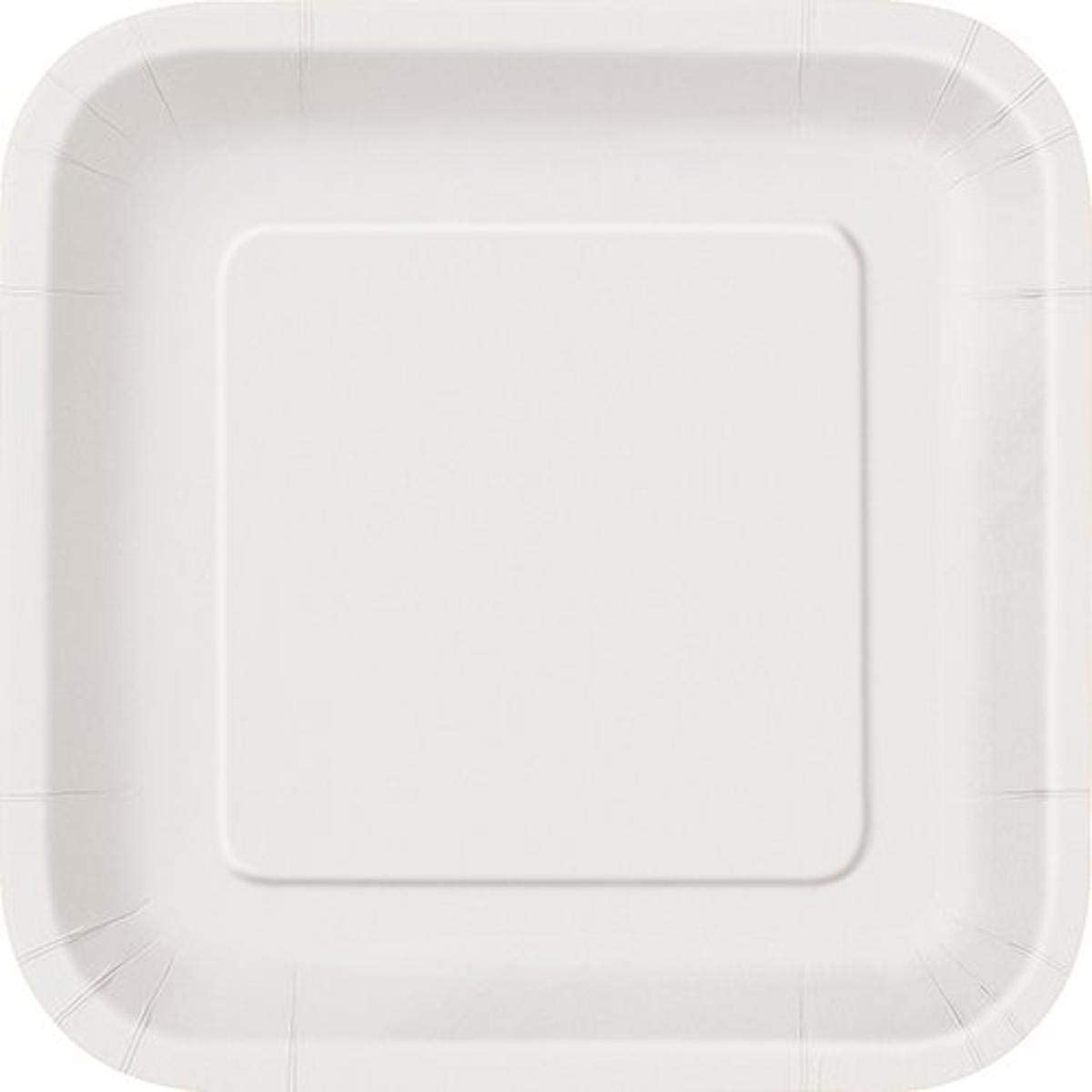 Χάρτινα Πιάτα Λευκά Τετράγωνα 22,8εκ – 14 Τεμάχια